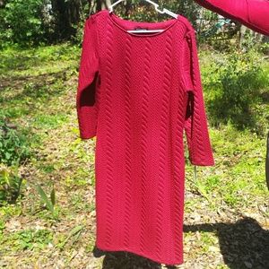 Red stretch 3/4 arm length dress (new)